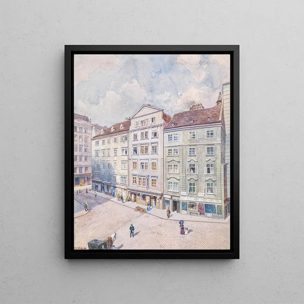 Facade of a Viennese House - Hans Wild — framed artwork on a wall