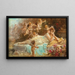 Young woman lying down with putti - Hans Zatzka — framed artwork on a wall