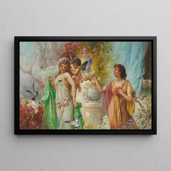 A Classic Idyl - Hans Zatzka — framed artwork on a wall