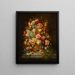a Still Life with Flowers in a Flower Box Placed on a Windowsill - Hans Zatzka — framed artwork on a wall