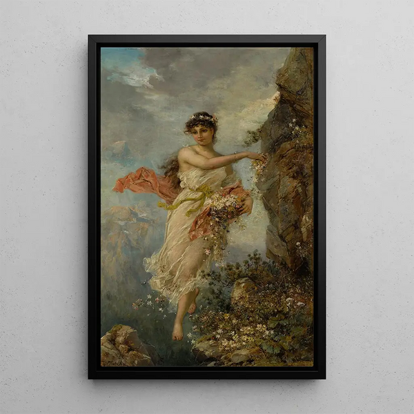 Alpine flora painting - Hans Zatzka — framed artwork on a wall