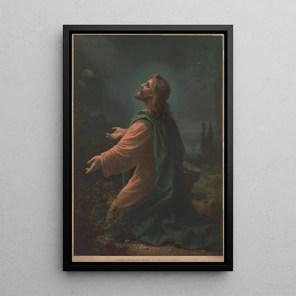 Christ at the Mount of Olives - Hans Zatzka — framed artwork on a wall
