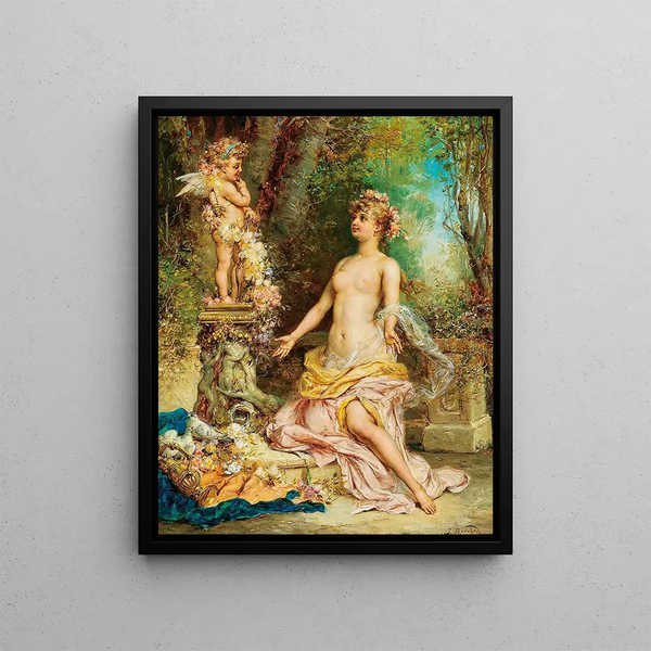 Cupid - Hans Zatzka — framed artwork on a wall