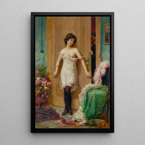 The Temptation - Hans Zatzka — framed artwork on a wall