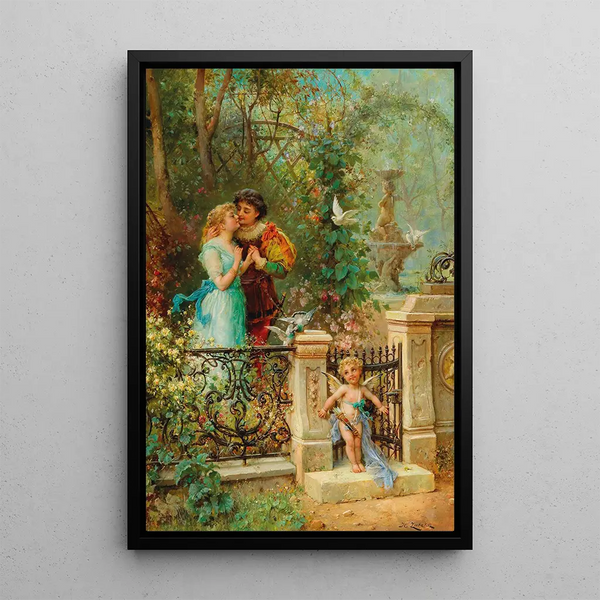 Under the Charm of Love - Hans Zatzka — framed artwork on a wall
