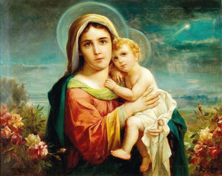 Virgin and Child Painting - Hans Zatzka — artwork view