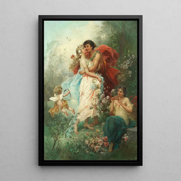 Serment d'amour - Hans Zatzka — framed artwork on a wall