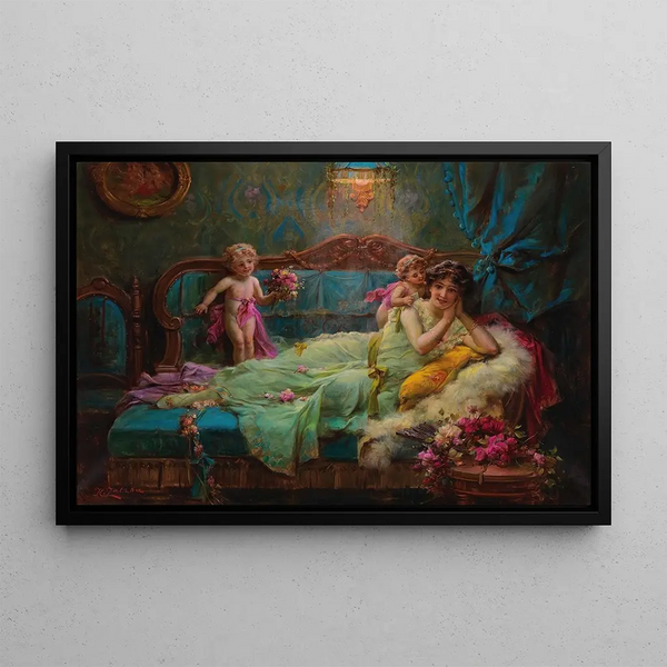 Se Gre oder Liebesboten - Hans Zatzka — framed artwork on a wall