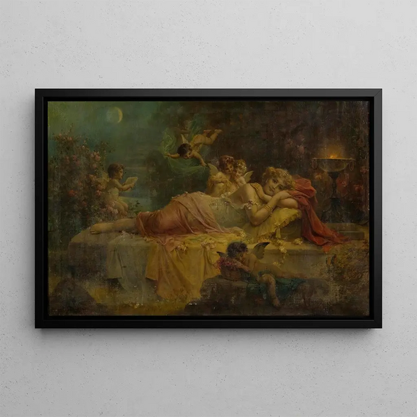 Sweet Dreams - Hans Zatzka — framed artwork on a wall