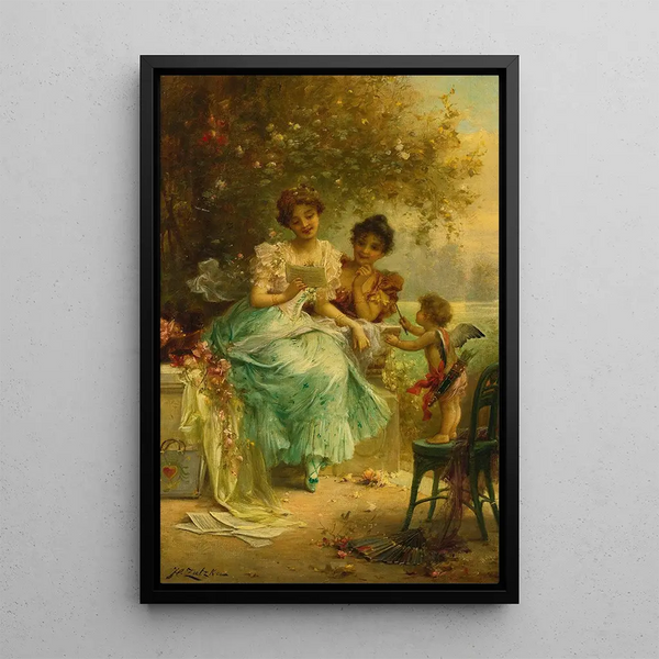 The love letter - Hans Zatzka — framed artwork on a wall