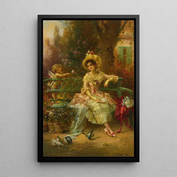 Thinking Painting of Him - Hans Zatzka — framed artwork on a wall