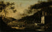 Italian mountain landscape painting with travelers at a well - Hans de Jode — artwork view