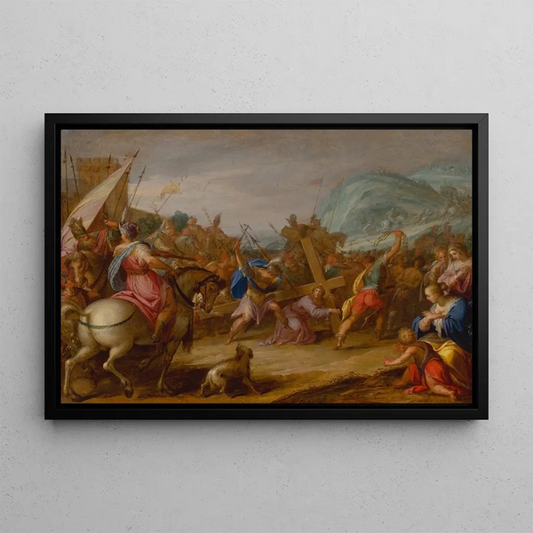 Featuring the Cross - Hans von Aachen — framed artwork on a wall
