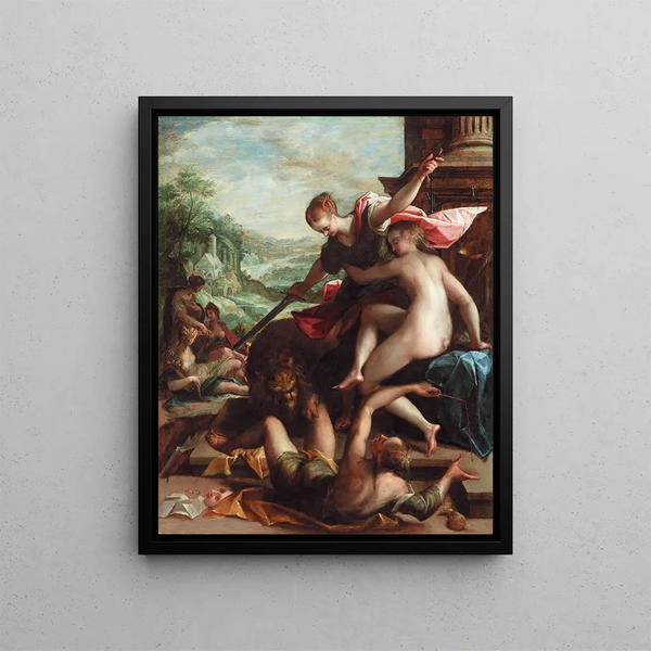 The Triumph of Truth - Hans von Aachen — framed artwork on a wall