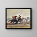 Jockeys lors d'une course sur la plage - Hans von Faber du Faur — framed artwork on a wall