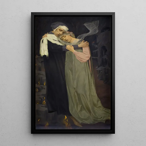 Paolo and Francesca - Harald Slott-Møller — framed artwork on a wall