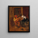 an interior with peasants making music - Harmen Hals — framed artwork on a wall