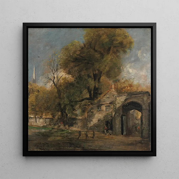 Harnham Gate Salisbury - John Constable — framed artwork on a wall