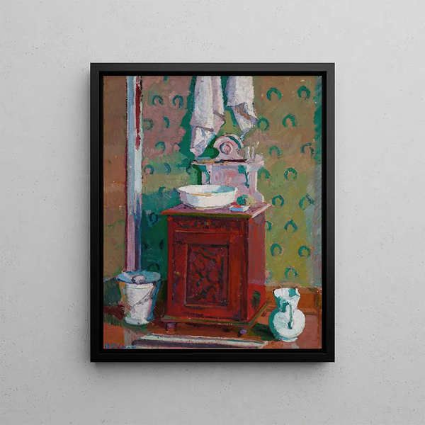 Interior painting with a sink - Harold Gilman — framed artwork on a wall