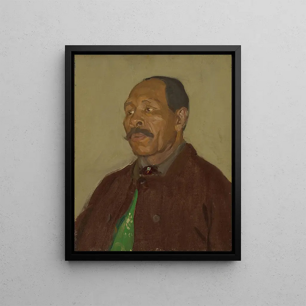 Portrait of an Algerian - Harold Gilman — framed artwork on a wall