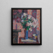 Roses dans un vase bleu - Harold Gilman — framed artwork on a wall