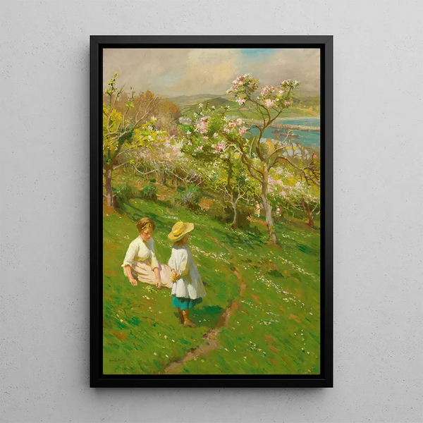 Spring in the Orchard - Harold Harvey — framed artwork on a wall