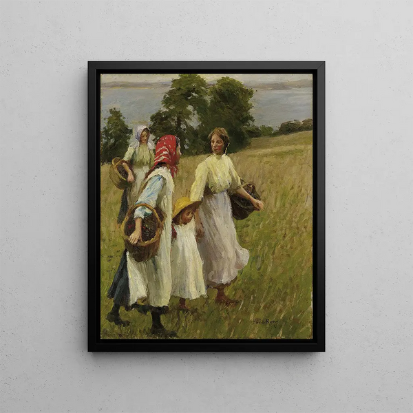 The blackberry harvest - Harold Harvey — framed artwork on a wall