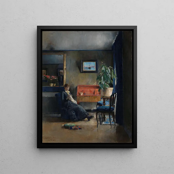 Interior Blue Painting - Harriet Backer — framed artwork on a wall