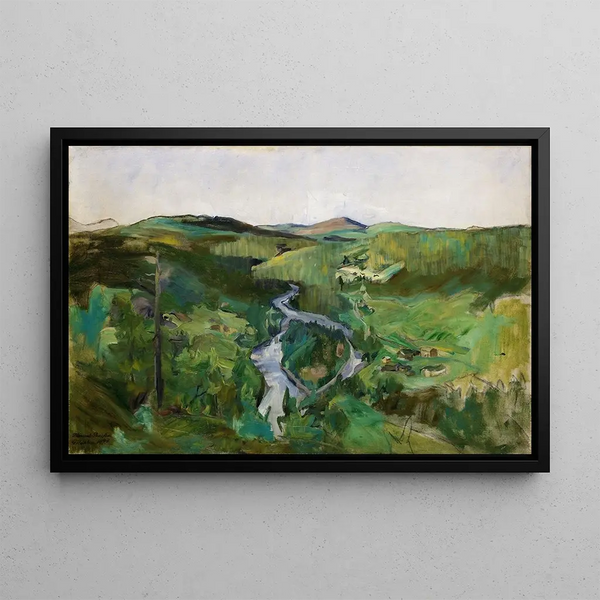 Landscape Painting of Foldalen - Harriet Backer — framed artwork on a wall