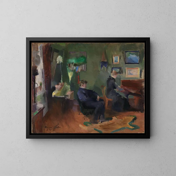 Interior Music Painting by Kristiania - Harriet Backer — framed artwork on a wall