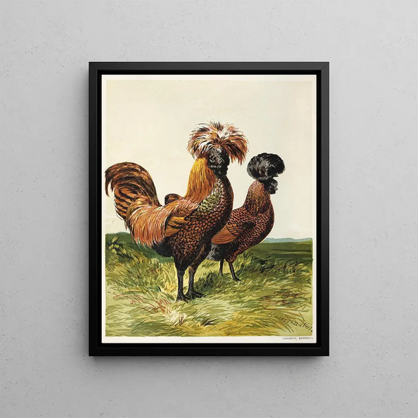 Golden Glitter Polish Painting - Harrison Weir — framed artwork on a wall