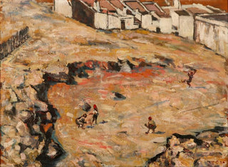 The cricket match in the Malaysian neighborhood - Harry Caldecott — artwork view