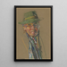 Self-portrait in bright sunlight - Harry Linley Richardson — framed artwork on a wall