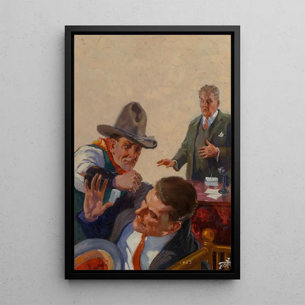 Bank Robbery Painting - Harry T Fisk — framed artwork on a wall