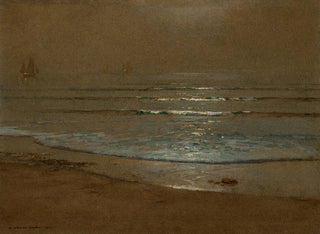 Beach and waves in moonlight - Harry Van der Weyden — artwork view