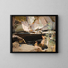 Two boys bathing in a rocky pond - Harry Watson — framed artwork on a wall
