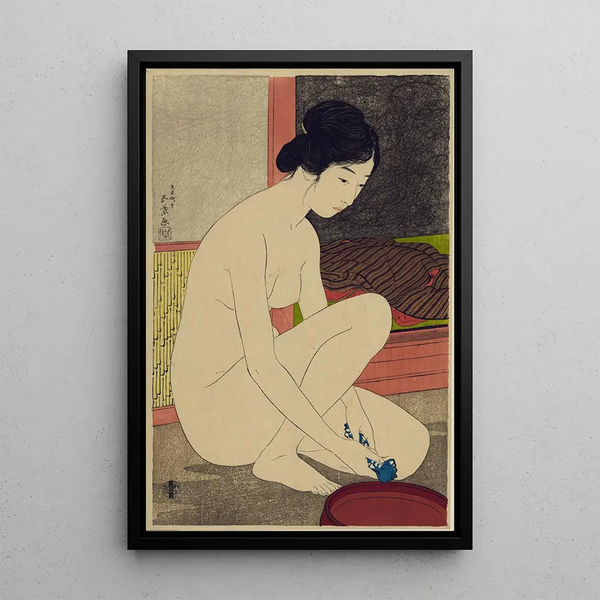 Woman after Bath - Hashiguchi Goyō — framed artwork on a wall