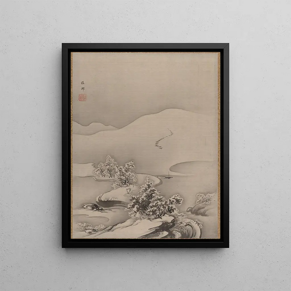 Lake and Roadway - Hashimoto Gahō — framed artwork on a wall