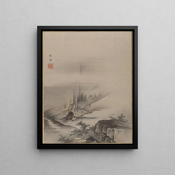 Rapides et chute d'une rivière - Hashimoto Gahō — framed artwork on a wall