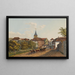 1823 - Hauptstrasse und Kirche in Lörrach — framed artwork on a wall