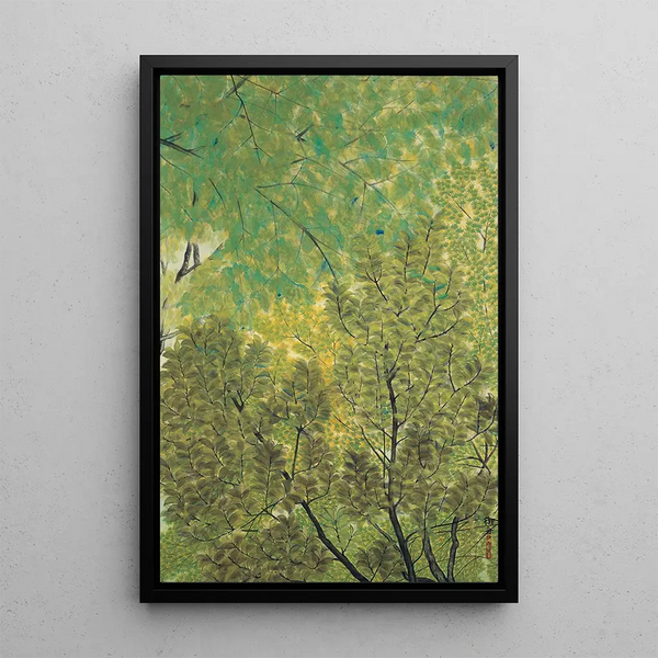 Nouvelles feuilles - Hayami Gyoshū — framed artwork on a wall