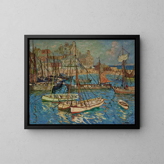 Fishermen's Quarters - Hayley Lever — framed artwork on a wall