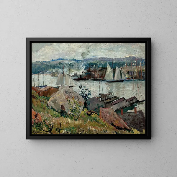 Port of Gloucester, Massachusetts - Hayley Lever — framed artwork on a wall