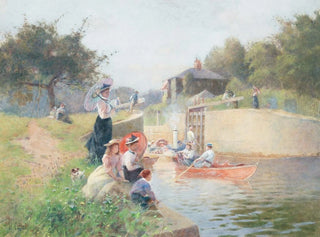 A summer day at Marlow Lock - Hector Caffieri — artwork view