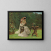 Two women in a garden - Hector Caffieri — framed artwork on a wall