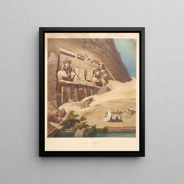 Facade of the Abu Simbel temple - Hector Horeau — framed artwork on a wall