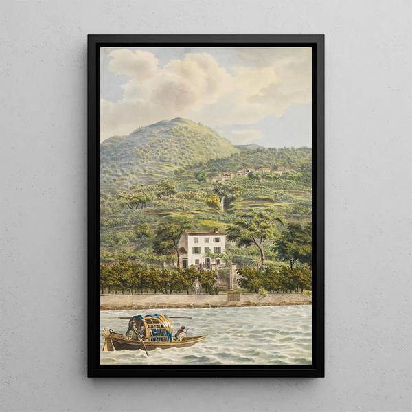 La Villa Artaria at Lake Como - Heinrich Adam — framed artwork on a wall