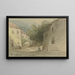 View of a village road - Heinrich Adolf Valentin Hoffmann — framed artwork on a wall