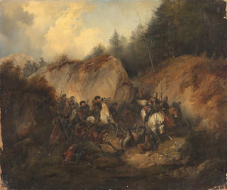 La bataille entre les cosaques et les circassiens - Heinrich Ambros Eckert — artwork view