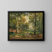 a sunny forest with a roe deer - Heinrich Böhmer — framed artwork on a wall